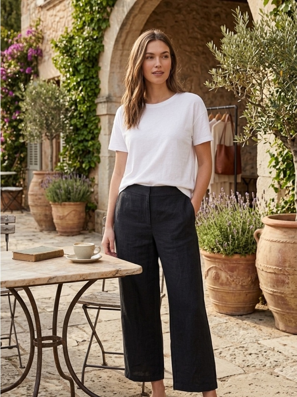 Eileen Fisher Black Wide-Leg Pants